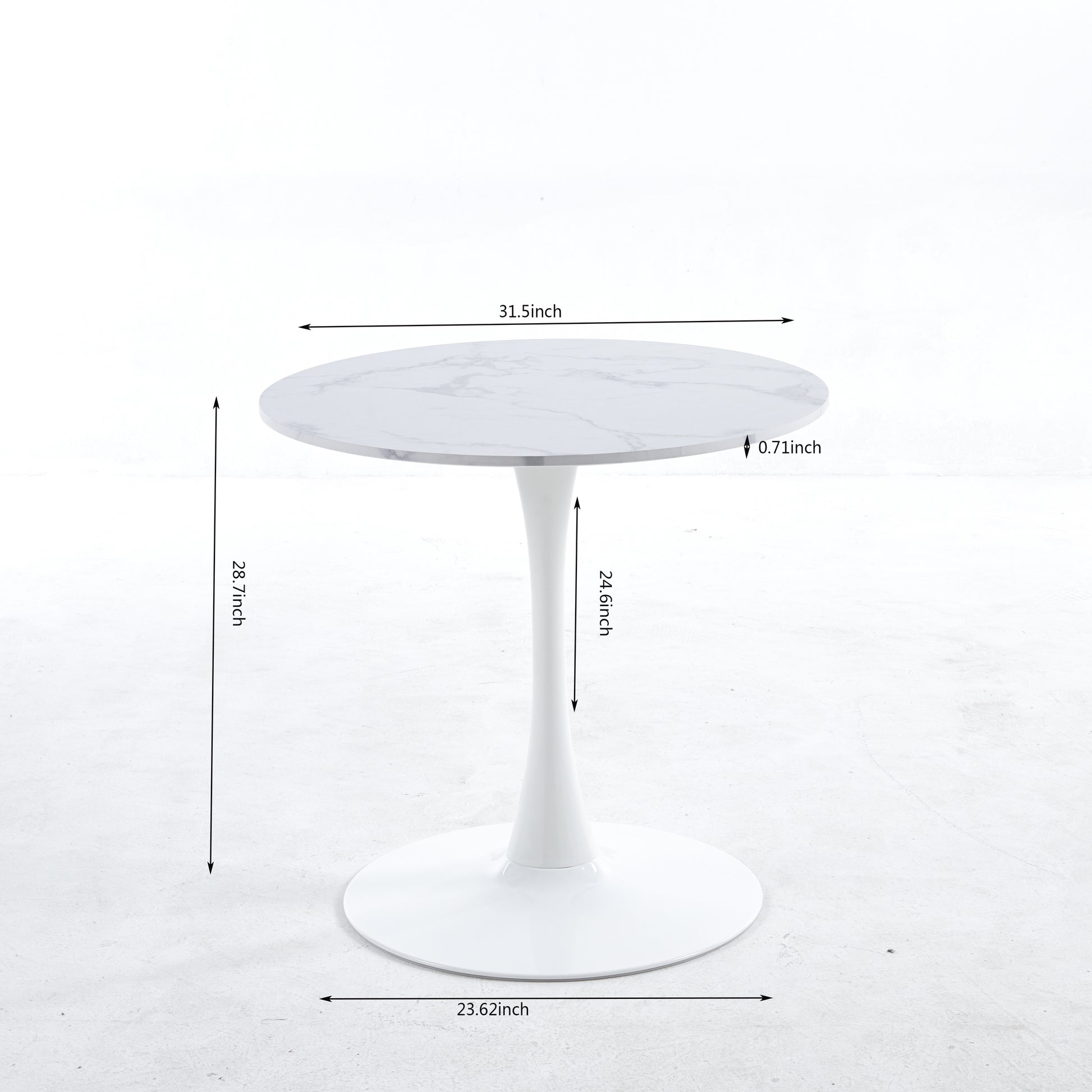Tulip Special Dining Table,White Marble Color Top,Mdf Dining Tablekitchen Table,Exective Desk Marble Mdf