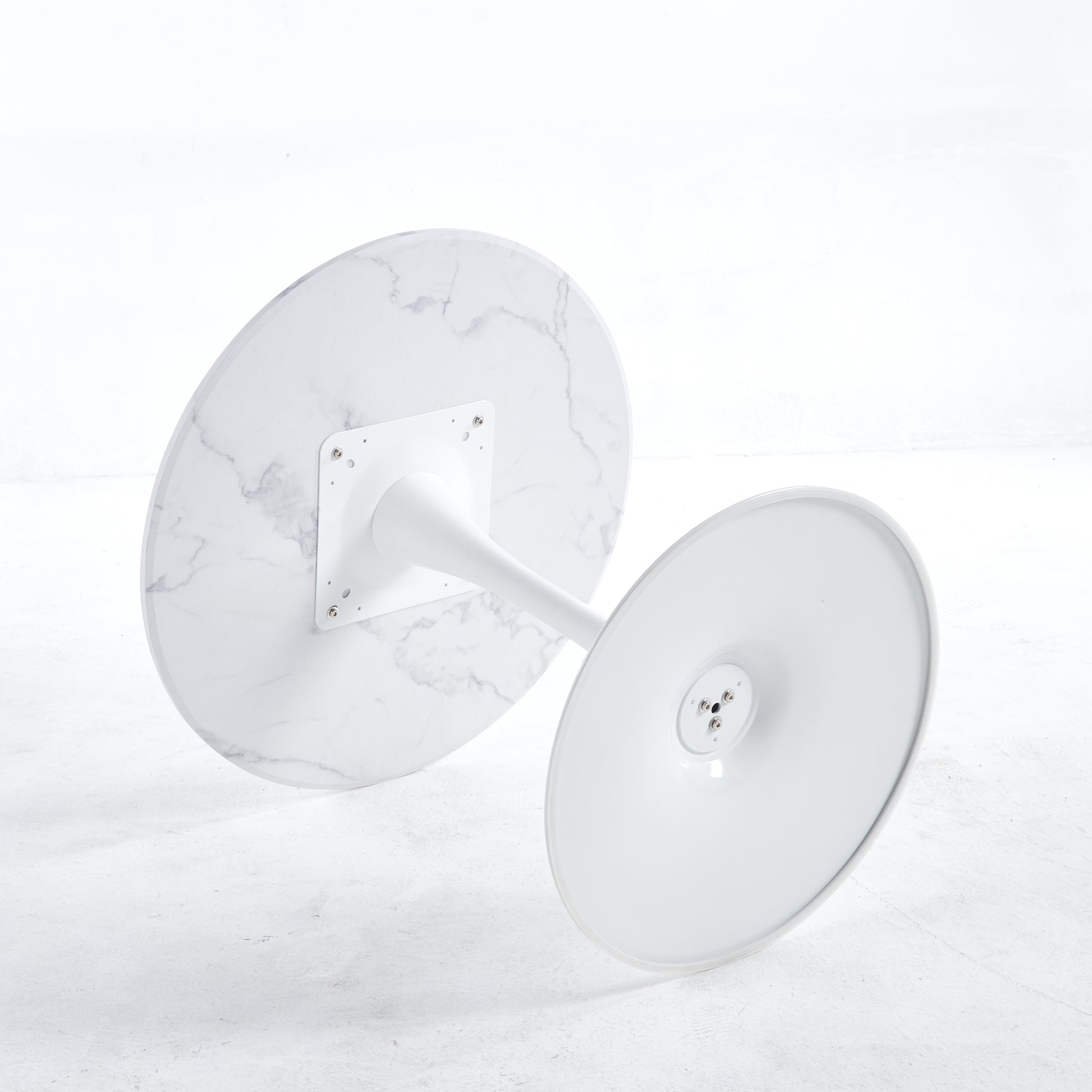 Tulip Special Dining Table,White Marble Color Top,Mdf Dining Tablekitchen Table,Exective Desk Marble Mdf