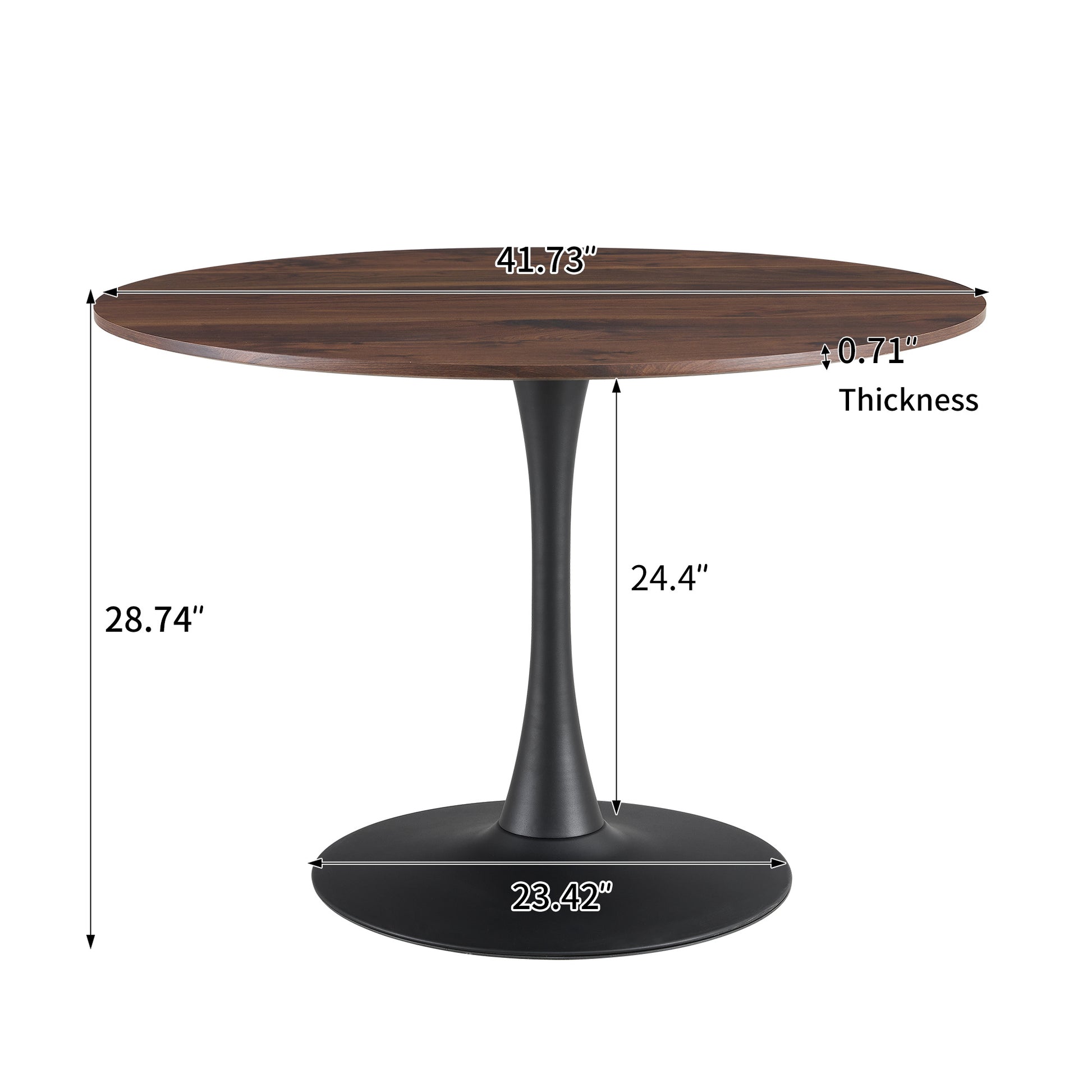Tulip Dining Table ,Dia. 106Cm Round, Nature Wood, 1Pc Per Ctn Natural Wood Wash Mdf