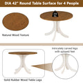 Mid Century Solid Wood Round Dining Table For Small Places, Walnut Table Walnut Dining Room Rubberwood Round Kitchen & Dining Tables Solid Wood Pedestal
