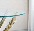 Modern Round Tempered Glass End Table With Stainless Steel Legs Gold Glass