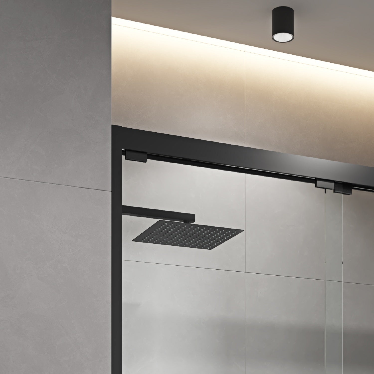 60 In. W X 76 In. Hsliding Framed Shower Door In Black Finish With Clear Glass Matt Black Glass