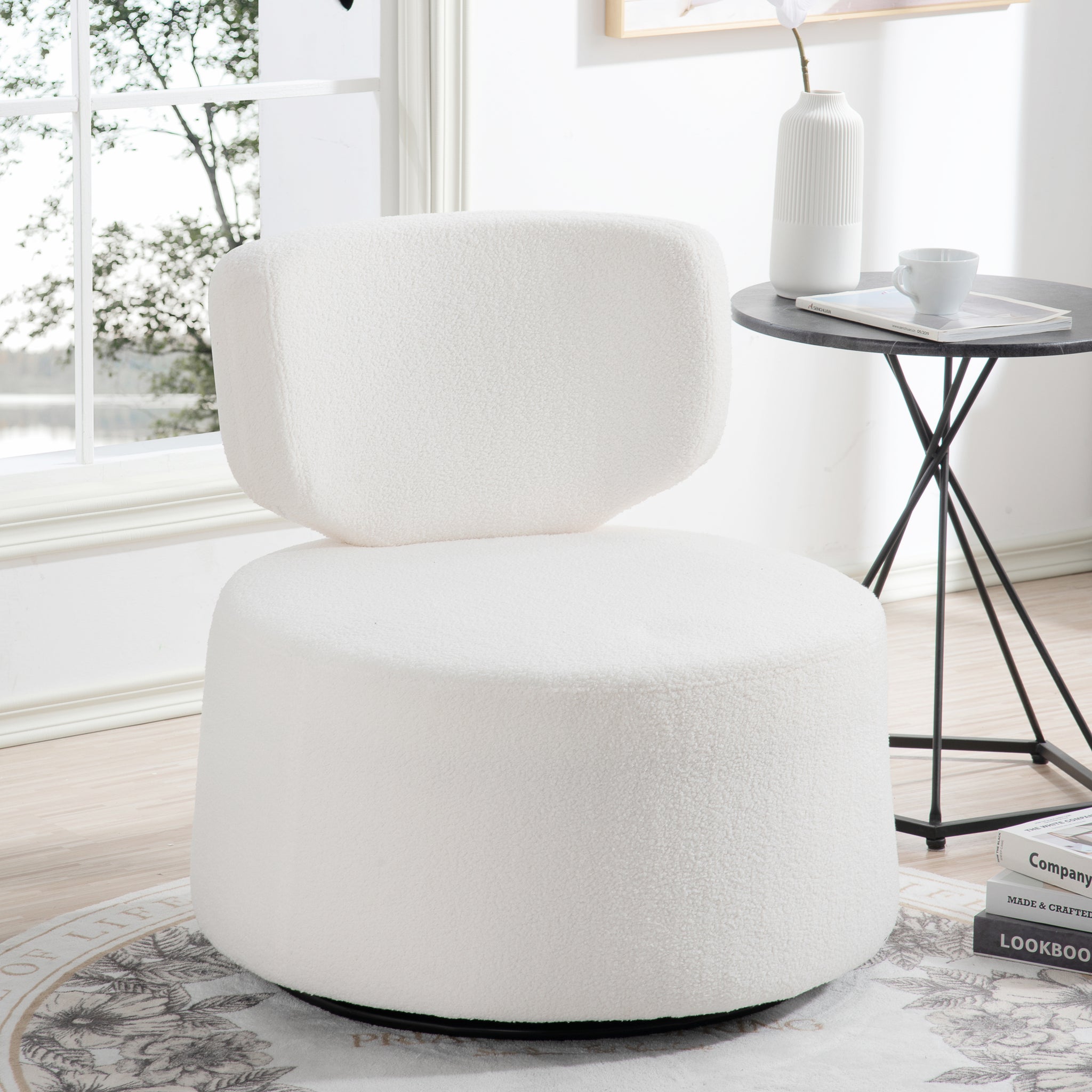 29.13" Wide Swivel Chair white-plush-plush