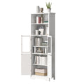 White Tall Storage Cabinet With Shelves And Doors For Bathroom, Kitchen And Living Room, Mdf Board White Mdf