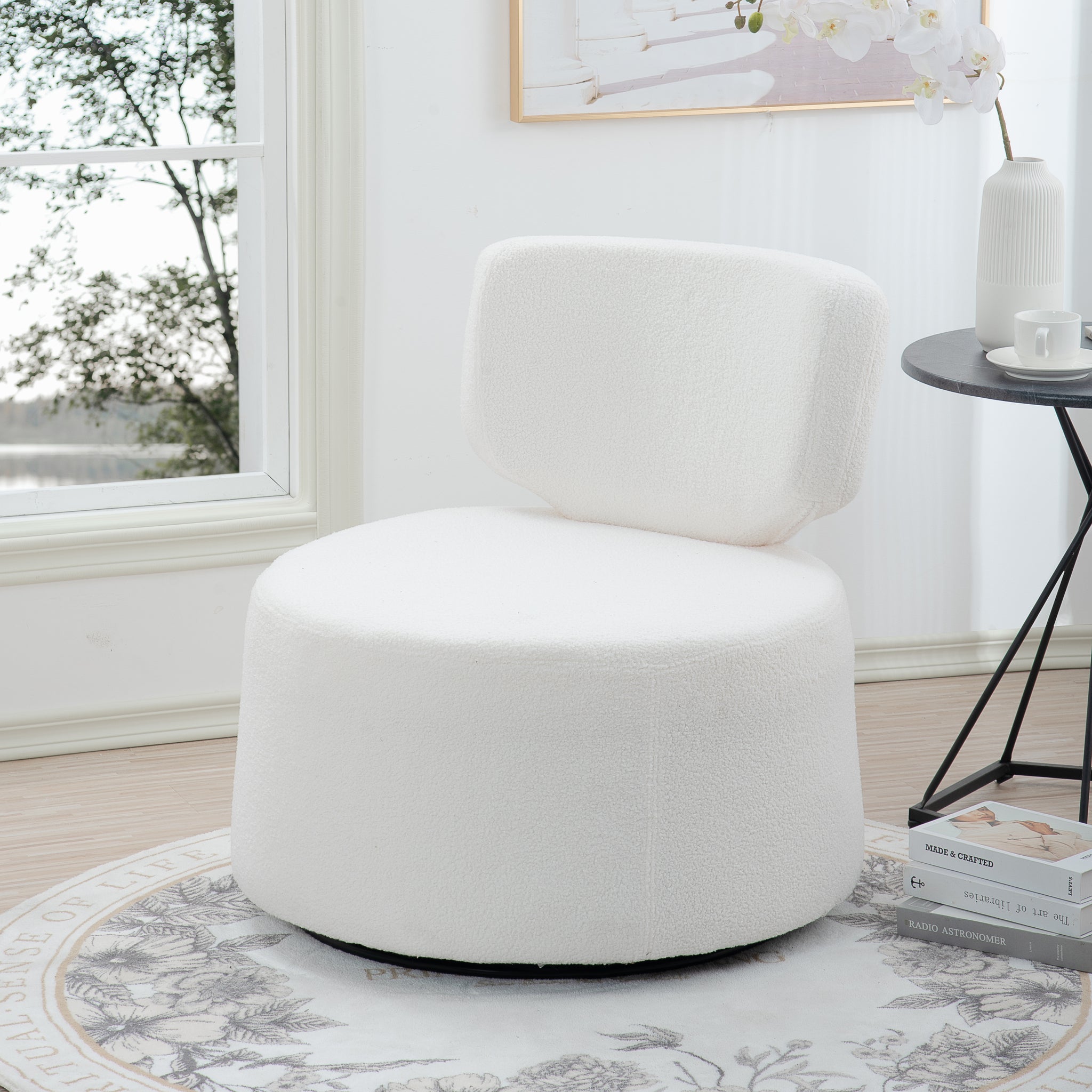 29.13" Wide Swivel Chair white-plush-plush