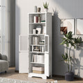 White Tall Storage Cabinet With Shelves And Doors For Bathroom, Kitchen And Living Room, Mdf Board White Mdf