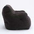 010 Soft Teddy Fabric Tufted Foam Bean Bag Chair With Teddy Fabric Dark Gray Dark Gray Primary Living Space Soft Modern Memory Foam Teddy