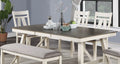 Dining Room Furniture Dining Table White Finish Table W Grey Wooden Top 1Pc Rectangular Table With Leaf Antique White Gray Dining Room Contemporary,Modern Solid Wood