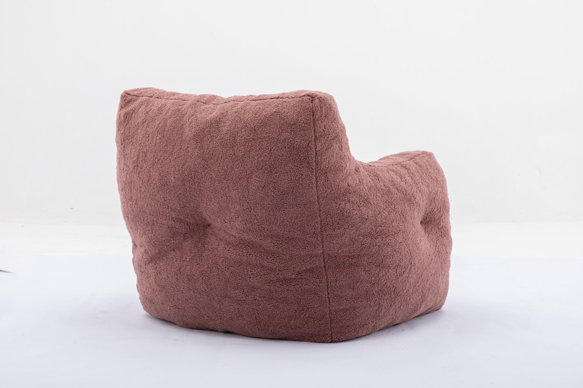 010 Soft Teddy Fabric Tufted Foam Bean Bag Chair With Teddy Fabric Bean Paste Red Bean Paste Red Primary Living Space Soft Modern Foam Teddy