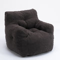 010 Soft Teddy Fabric Tufted Foam Bean Bag Chair With Teddy Fabric Dark Gray Dark Gray Primary Living Space Soft Modern Memory Foam Teddy