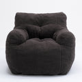010 Soft Teddy Fabric Tufted Foam Bean Bag Chair With Teddy Fabric Dark Gray Dark Gray Primary Living Space Soft Modern Memory Foam Teddy