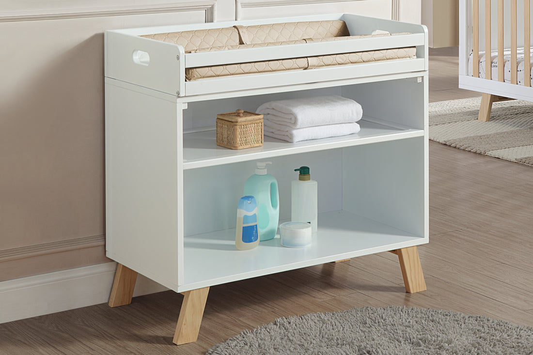 Livia Multi Purpose Changing Table White Natural White Solid Wood