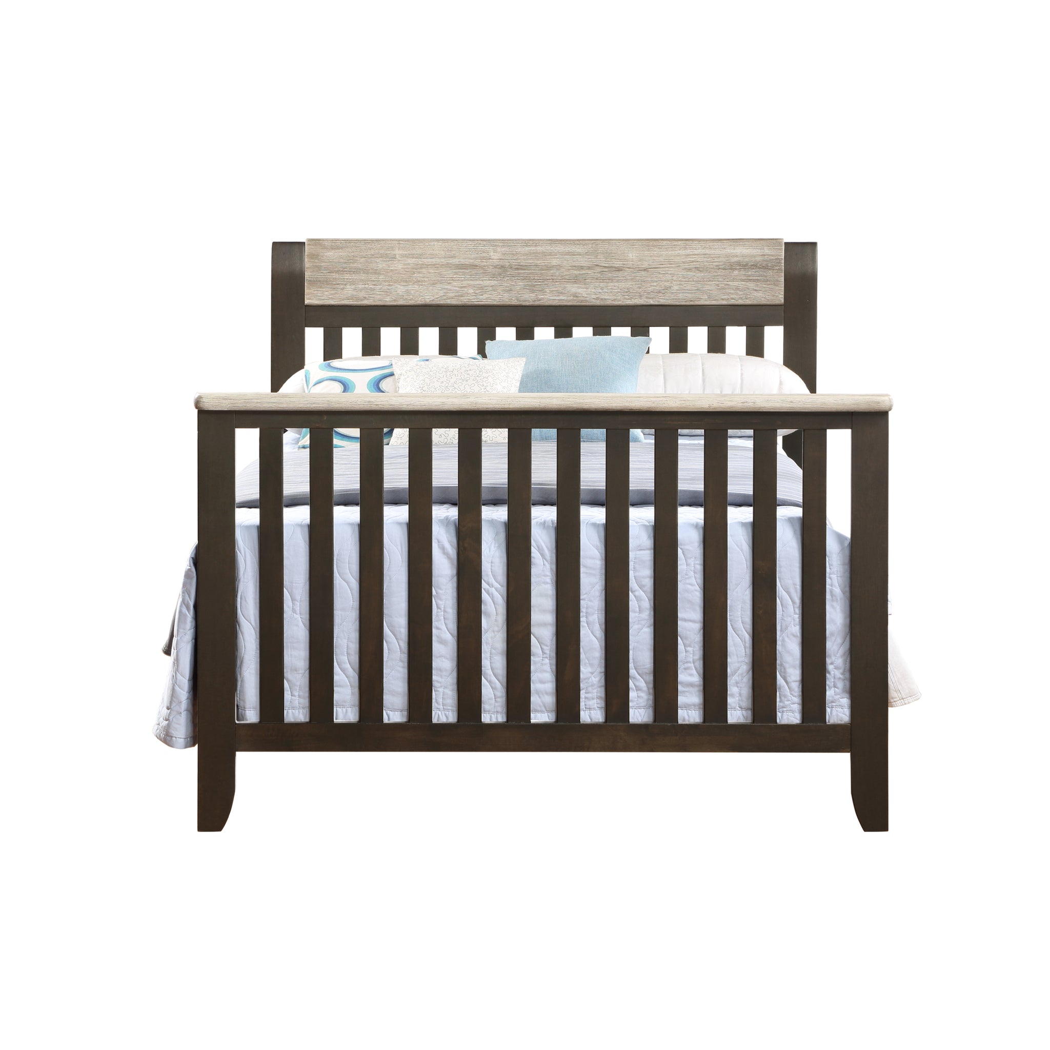 Hayes 4 in 1 Convertible Crib Coffee Weathered Stone coffee-solid wood