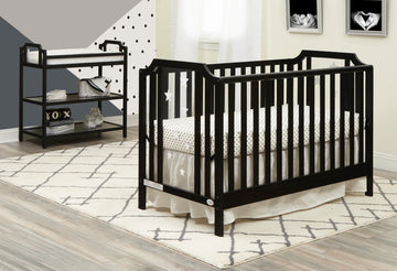 Celeste 3 In 1 Convertible Island Crib Black Black Solid Wood