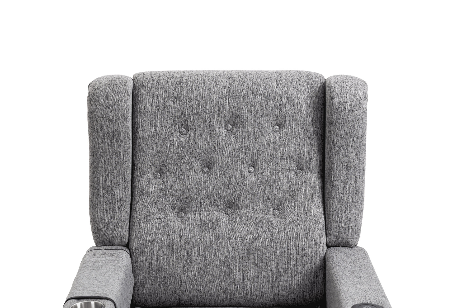Arm Pushing Recliner Chair, Modern Button Tufted Wingback Push Back Recliner Chair, Living Room Chair Fabric Pushback Manual Single Reclining Sofa Home Theater Seating For Bedroom,Dark Gray Dark Gray Foam Linen