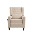 Arm Pushing Recliner Chair, Modern Button Tufted Wingback Push Back Recliner Chair, Living Room Chair Fabric Pushback Manual Single Reclining Sofa Home Theater Seating For Bedroom,Khaki Yelkow Khaki Yellow Foam Linen