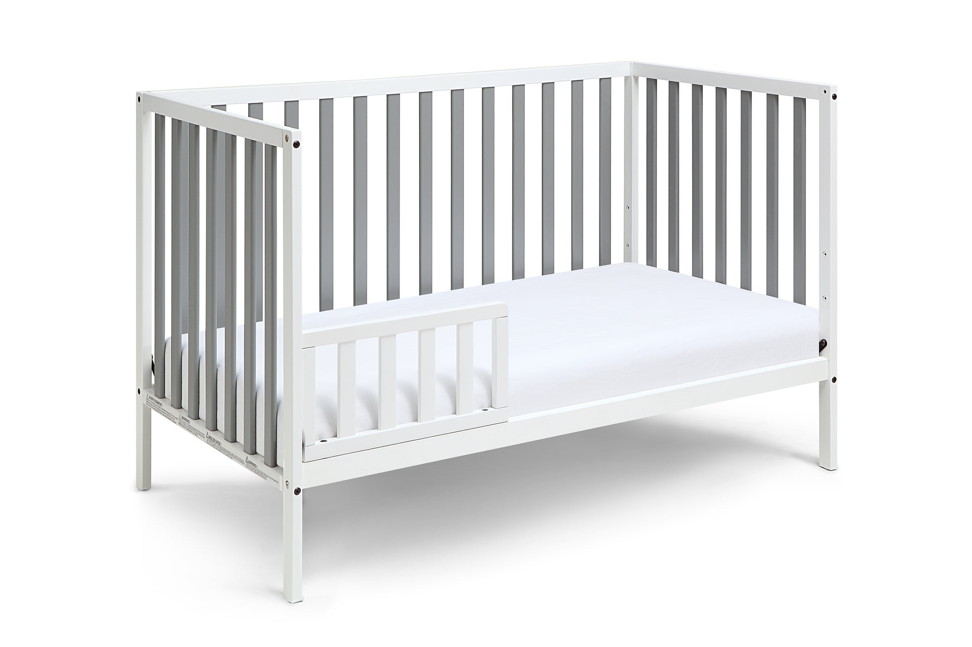 Deux Remi 3 In 1 Convertible Island Crib White Gray White Solid Wood