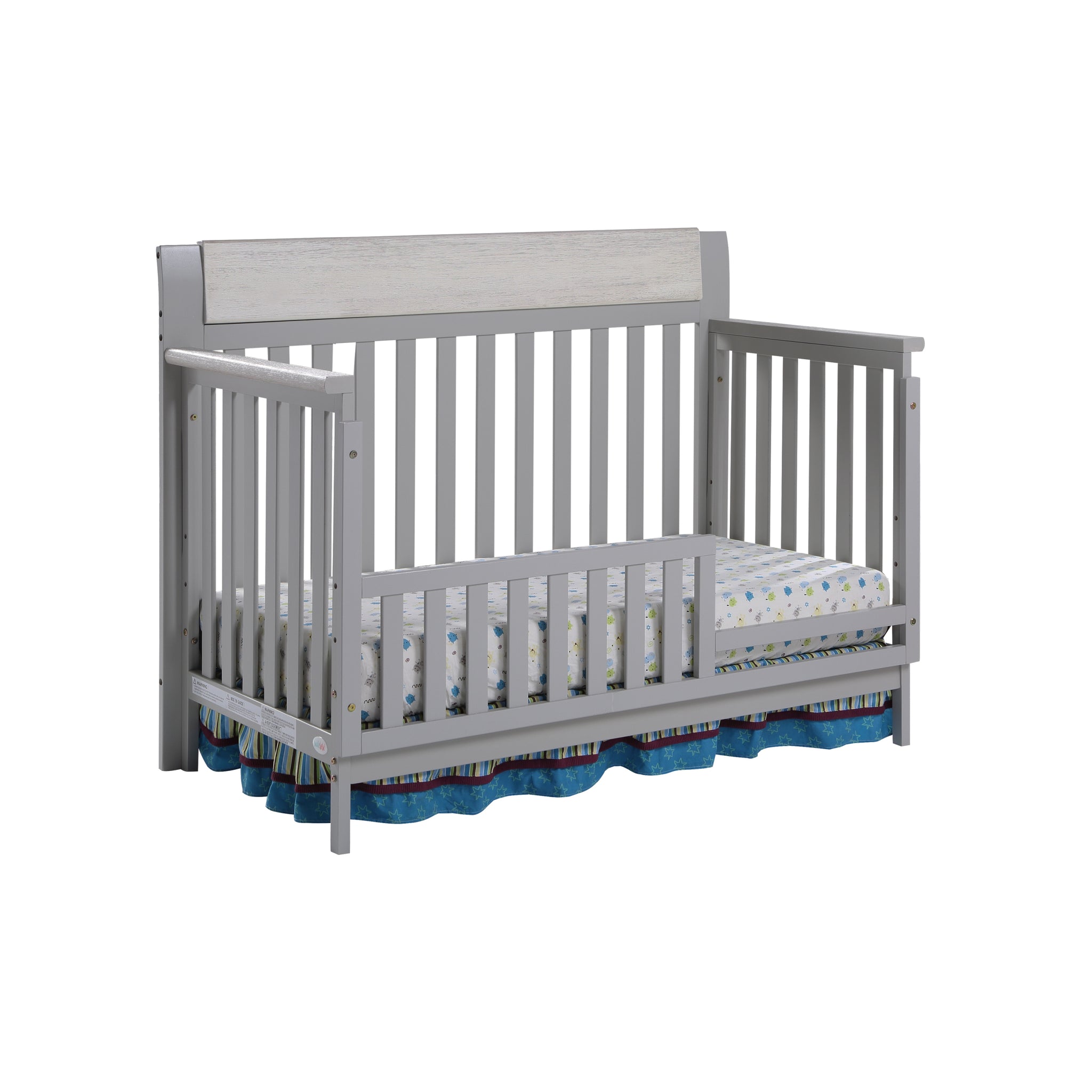 Hayes 4 in 1 Convertible Crib Gray Weathered Granite gray-solid wood