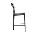 Grey Leather Barstool Dining Counter Height Chair Set Of 2 Grey Iron