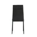 Dining Chairs Set Of 4, Black Modern Kitchen Chair With Metal Leg Black Leather