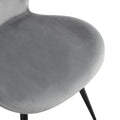 Dining Chairs Set Of 2, Grey Velvet Chair Modern Kitchen Chair With Metal Leg Gray Velvet