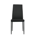 Dining Chairs Set Of 4, Black Modern Kitchen Chair With Metal Leg Black Leather