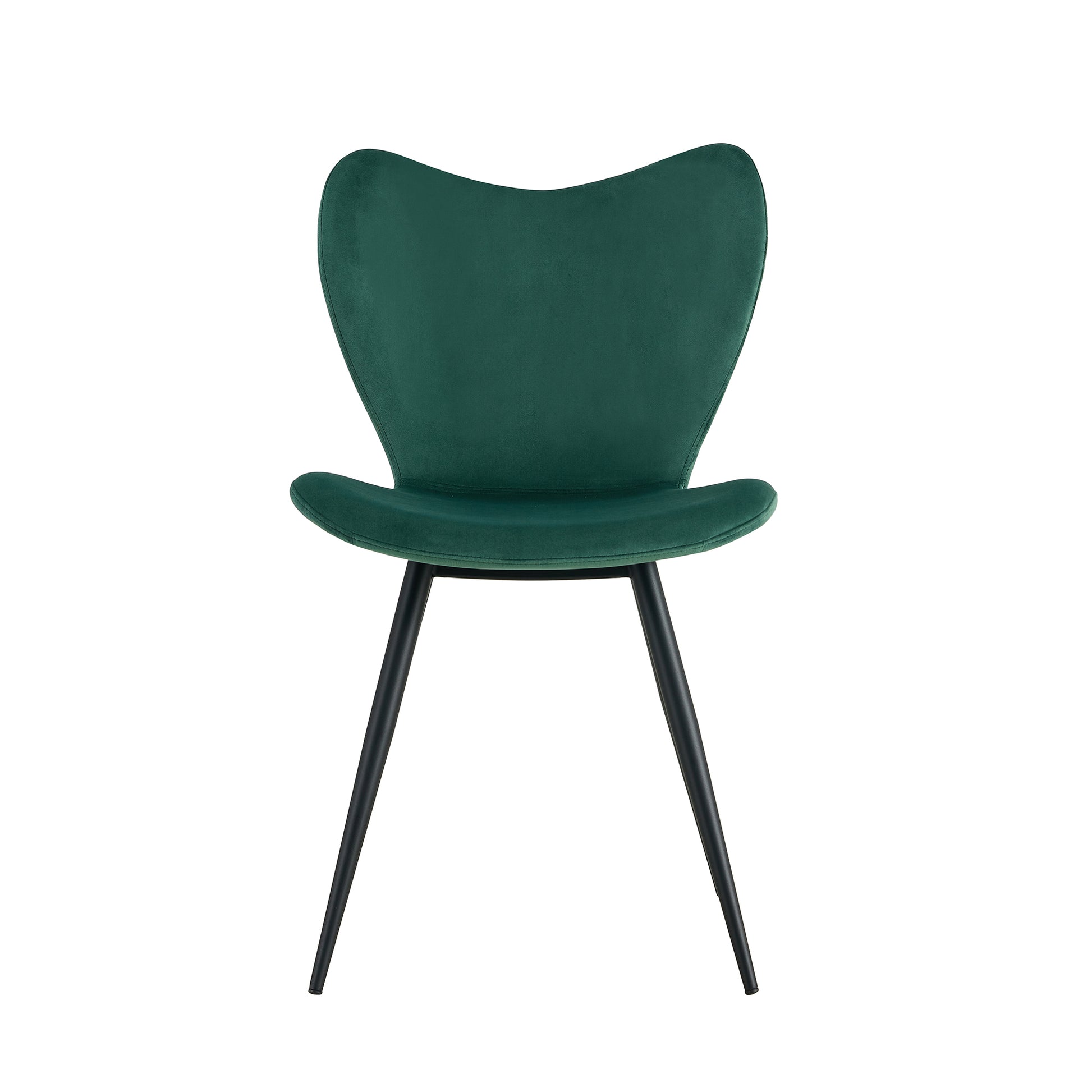 Dining Chairs Set Of 2, Dark Green Velvet Chair Modern Kitchen Chair With Metal Leg Dark Green Velvet
