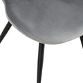 Dining Chairs Set Of 2, Grey Velvet Chair Modern Kitchen Chair With Metal Leg Gray Velvet