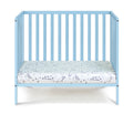 Palmer 3 In 1 Convertible Mini Crib Baby Blue W Mattress Pad Baby Blue Solid Wood