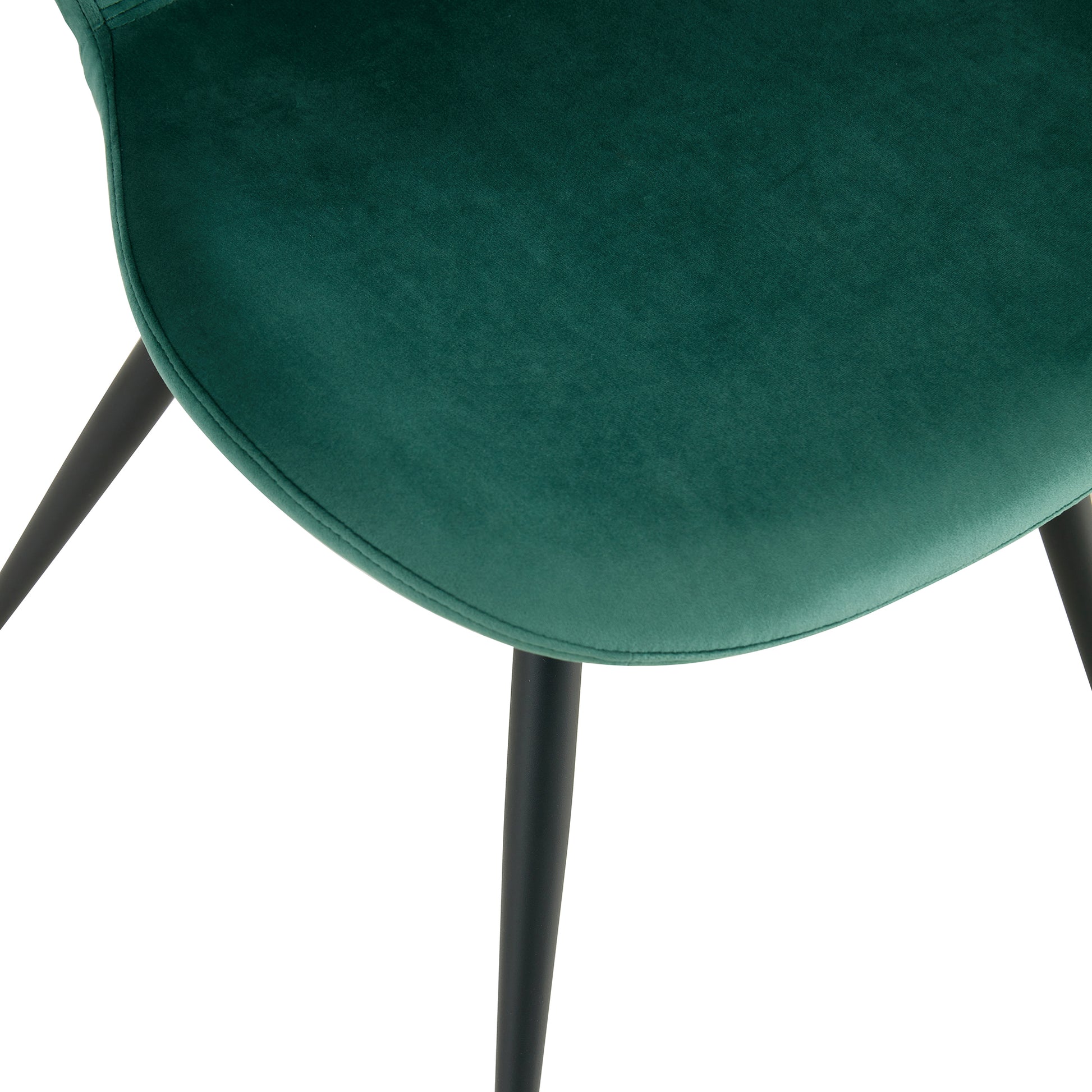 Dining Chairs Set Of 2, Dark Green Velvet Chair Modern Kitchen Chair With Metal Leg Dark Green Velvet