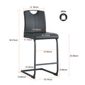 Black Pu Chair Barstool Dining Counter Height Chair Set Of 2 Black Pu