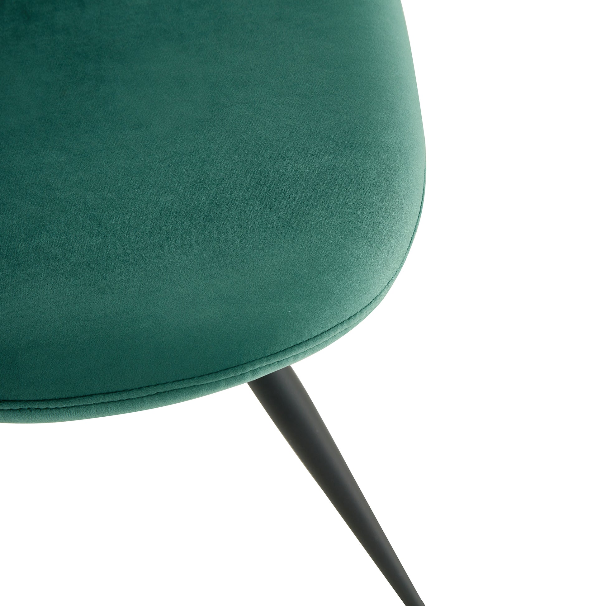 Dining Chairs Set Of 2, Dark Green Velvet Chair Modern Kitchen Chair With Metal Leg Dark Green Velvet