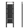 4 Step Ladder, Retractable Handgrip Folding Step Stool black-pc-aluminium