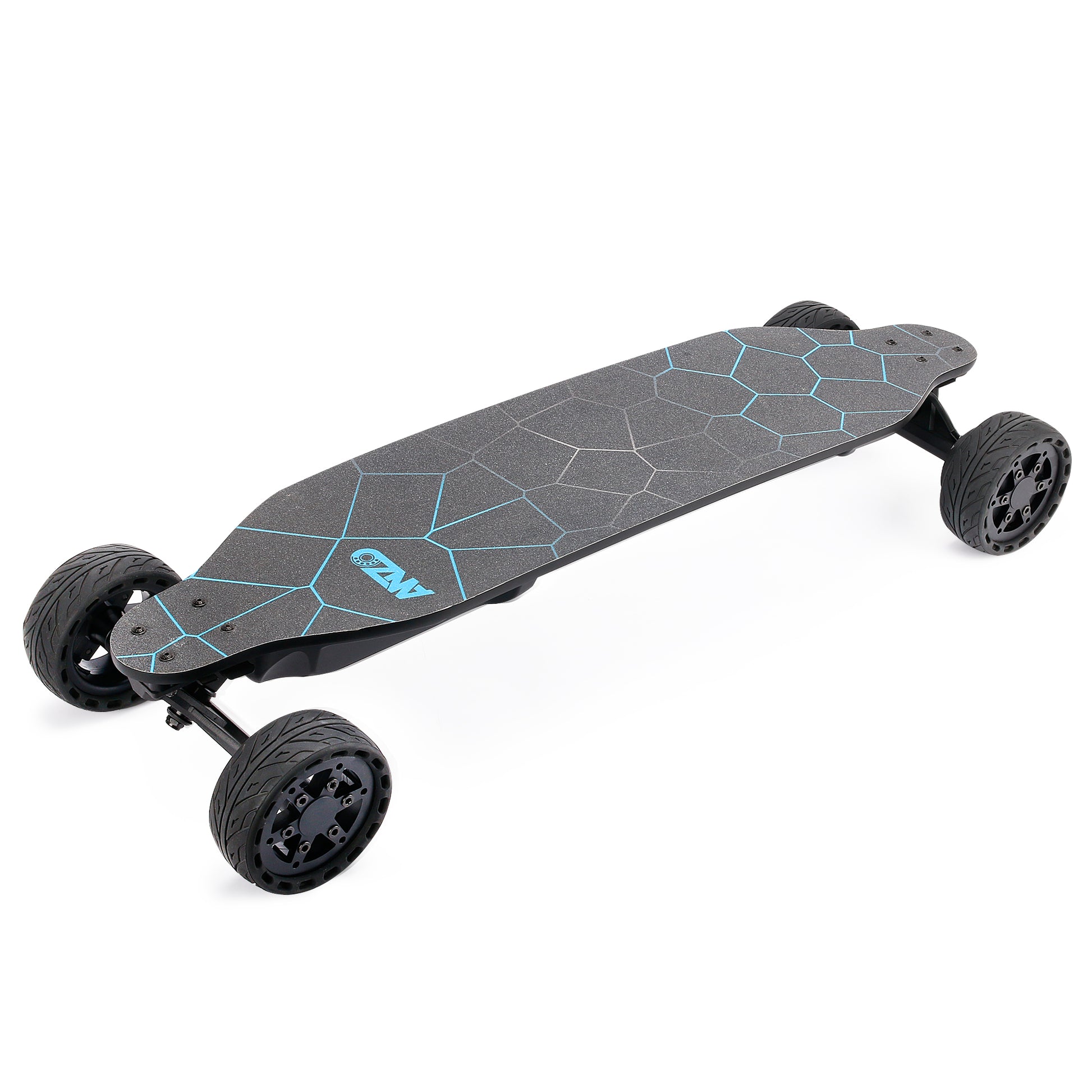 All Terrain Dual 1000*2 Hub Motor Electric Skateboard With 32Mph Max Speed,25Miles Range,9600Mah Battery. Black Gray Carbon Fiber