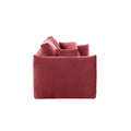 Sectional Sofa,3 Seater Sofa With 3 Pillows For Living Room,Velvet For Bedroom, Livingroom Wine Red Red Fabric