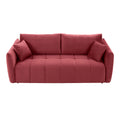 Sectional Sofa,3 Seater Sofa With 3 Pillows For Living Room,Velvet For Bedroom, Livingroom Wine Red Red Fabric