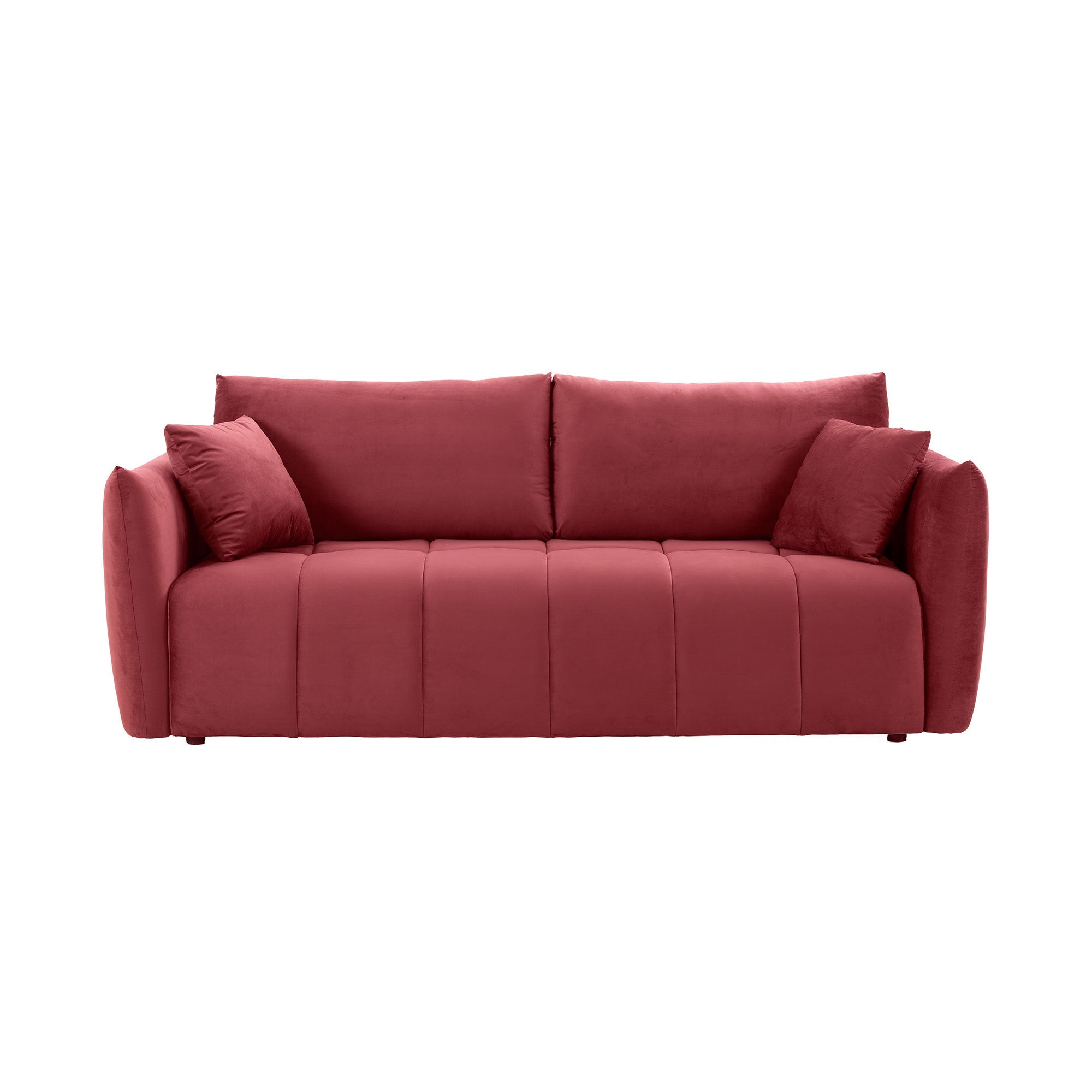 Sectional Sofa,3 seater sofa with 3 Pillows for Living red-fabric