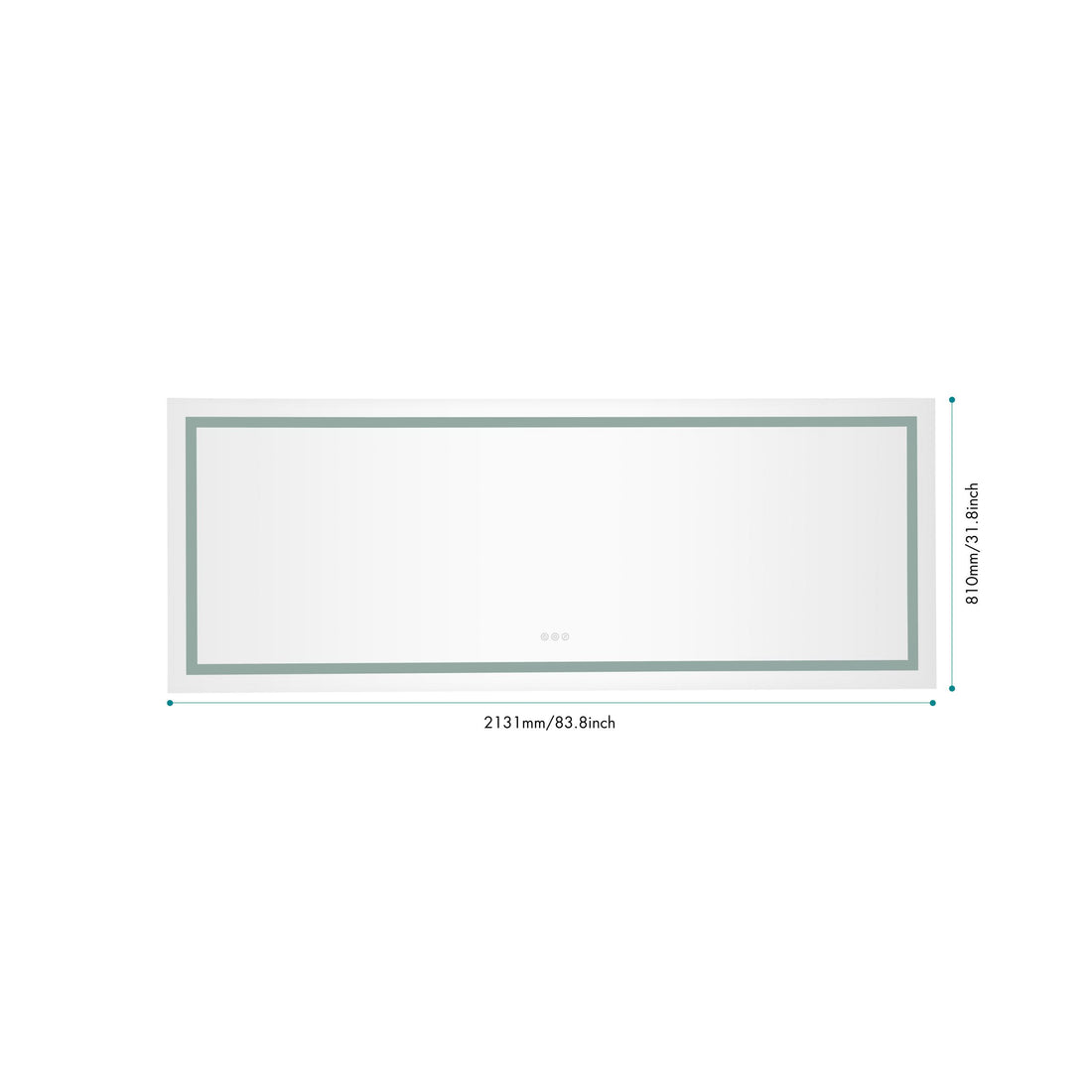 Ltl Needs To Consult The Warehouse Address84*32 Led Lighted Bathroom Wall Mounted Mirror With High Lumen Anti Fog Separately Control Dimmer Function White Aluminium