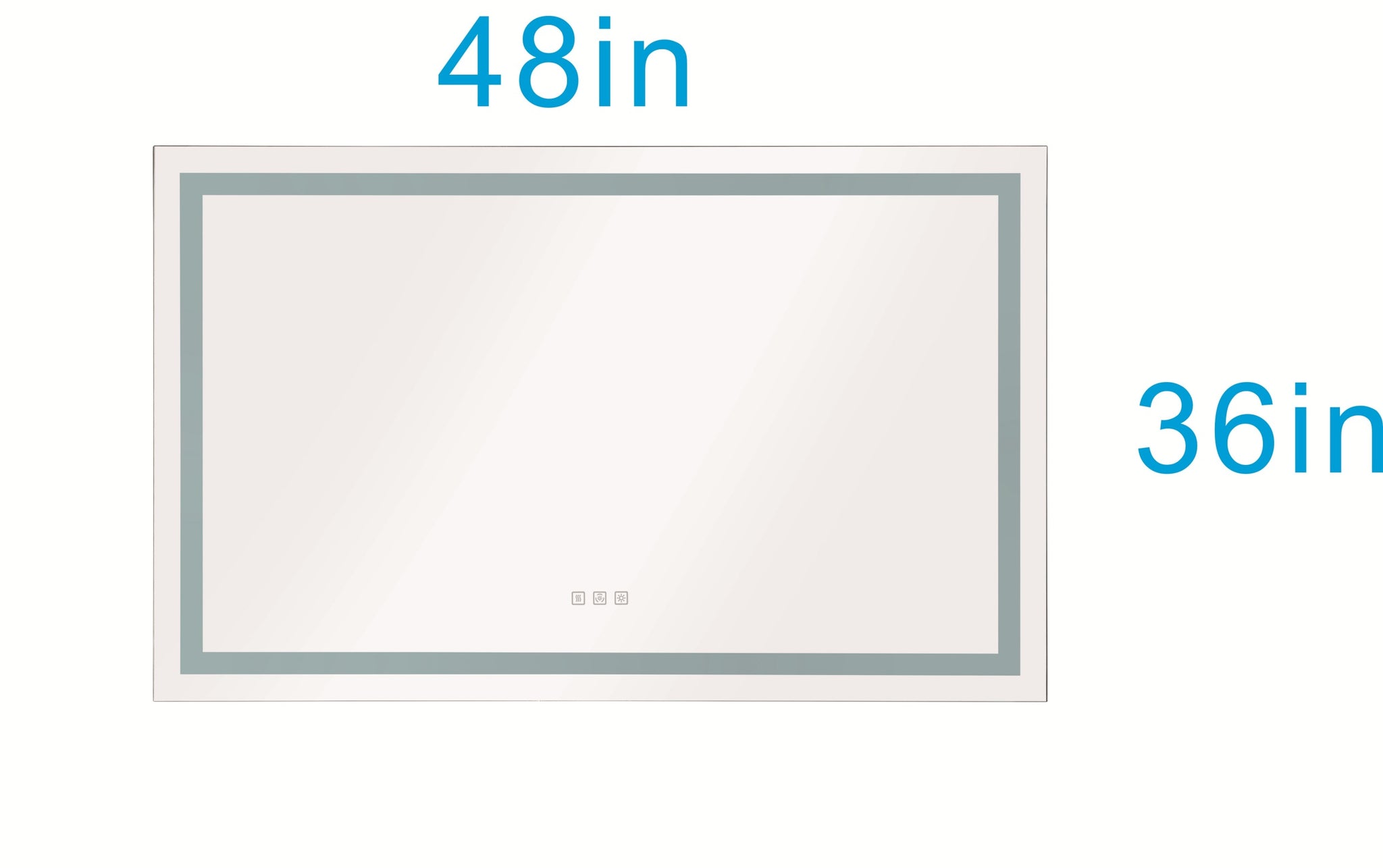 48*36 LED Lighted Bathroom Wall Mounted Mirror with white-aluminium