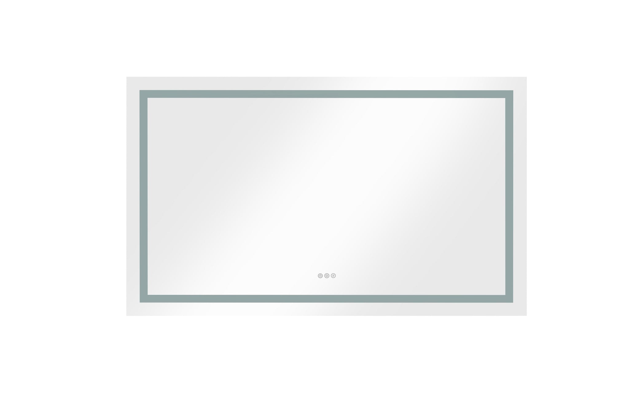 60*36 LED Lighted Bathroom Wall Mounted Mirror with white-aluminium