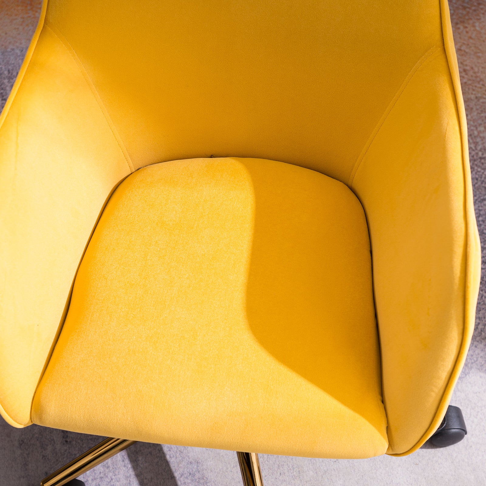 Modern Velvet Fabric Material Adjustable Height 360 yellow-foam-velvet