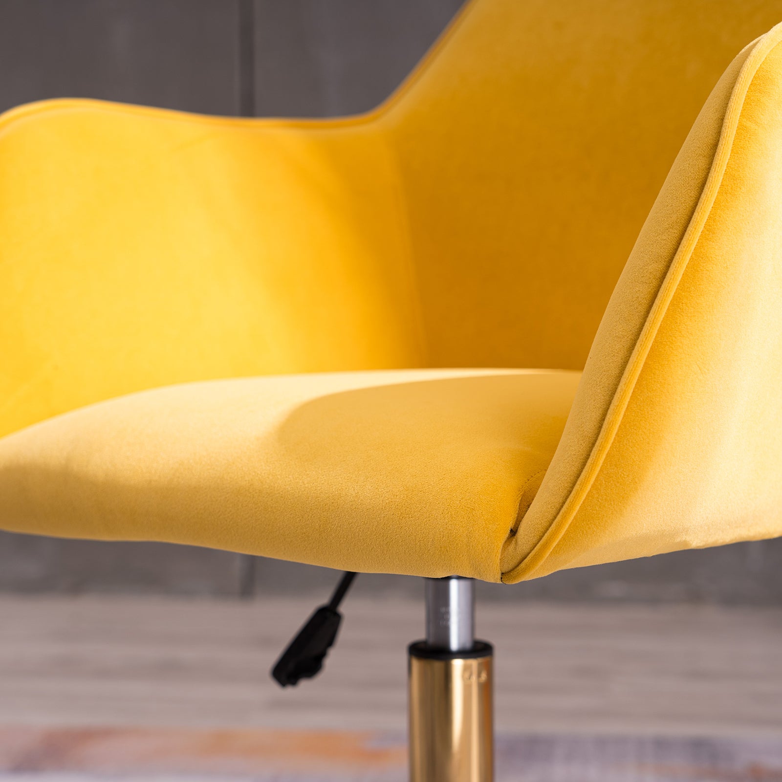 Modern Velvet Fabric Material Adjustable Height 360 yellow-foam-velvet