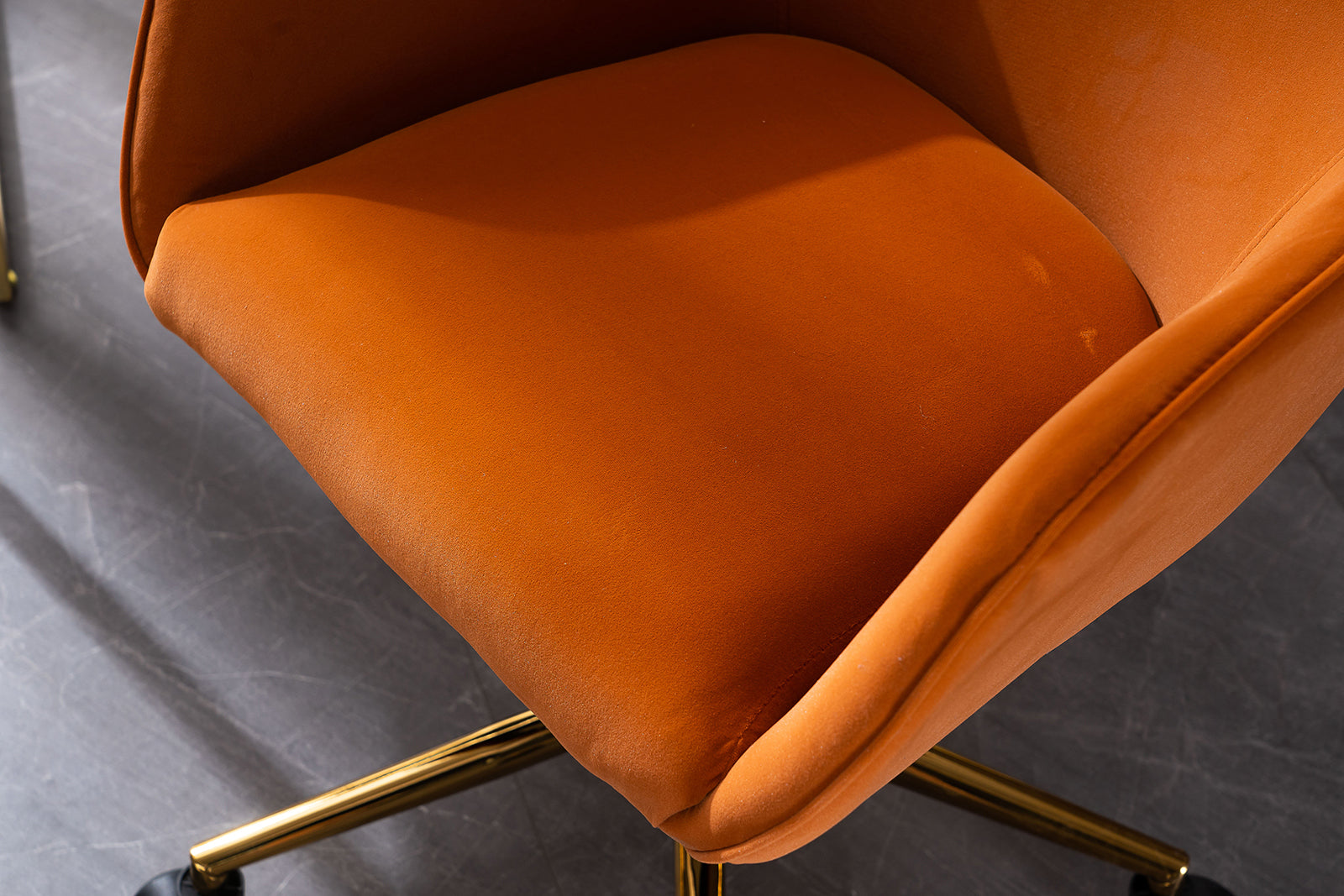 Modern Velvet Fabric Material Adjustable Height 360 orange-foam-velvet