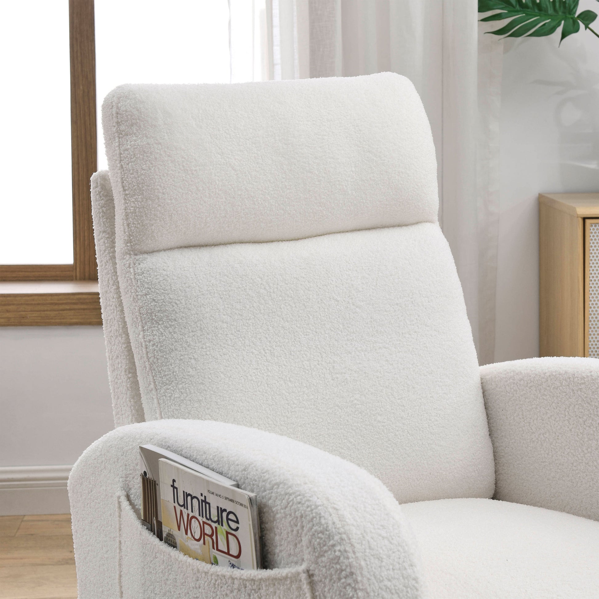 Video Welike 27.6"W Modern Accent High Backrest Living ivory-foam-fabric