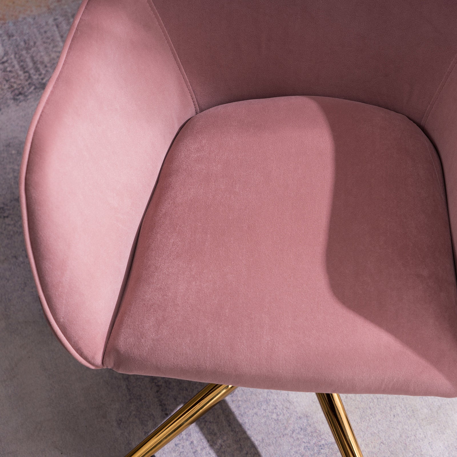 Modern Velvet Fabric Material Adjustable Height 360 pink-foam-velvet