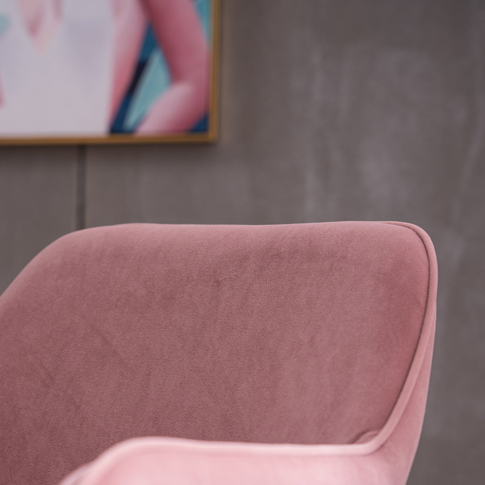 Modern Velvet Fabric Material Adjustable Height 360 pink-foam-velvet