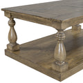 Rustic Floor Shelf Coffee Table With Storage,Solid Pine Wood As Same As Wf287269Aad Yellow Brown Pine