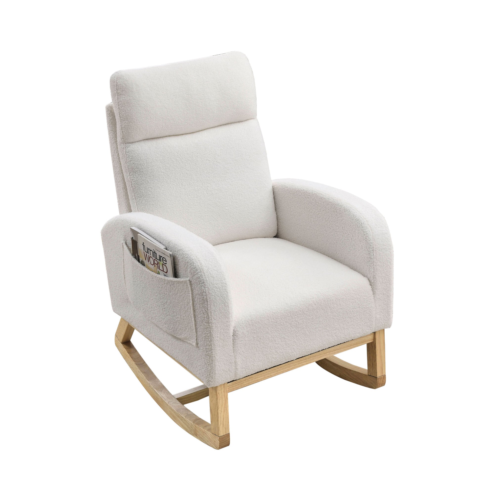 Video Welike 27.6"W Modern Accent High Backrest Living ivory-foam-fabric