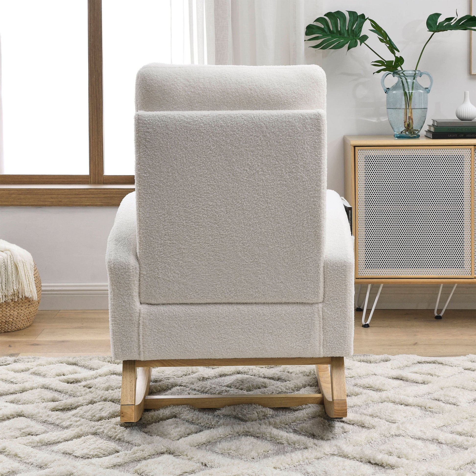 Video Welike 27.6"W Modern Accent High Backrest Living ivory-foam-fabric