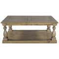 Rustic Floor Shelf Coffee Table With Storage,Solid Pine Wood As Same As Wf287269Aad Yellow Brown Pine